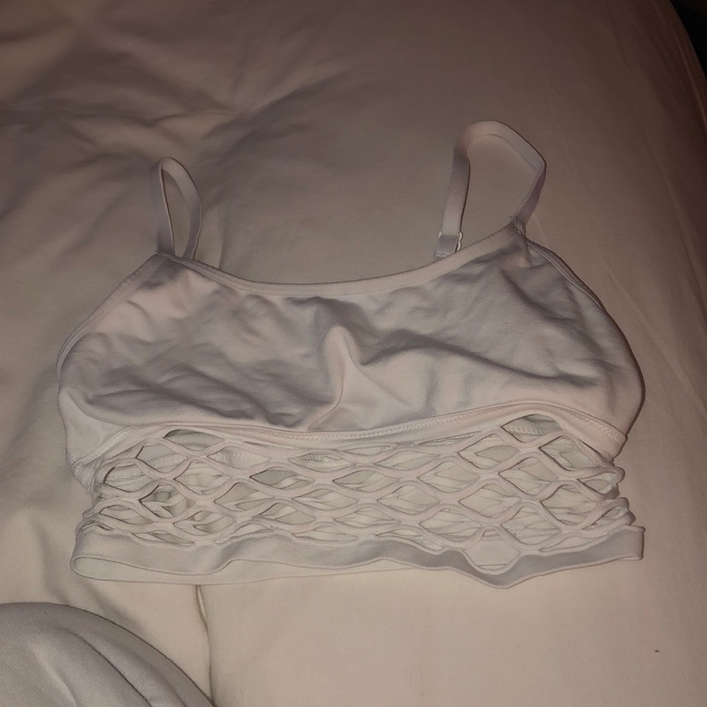 Vs pink fishnet bra
